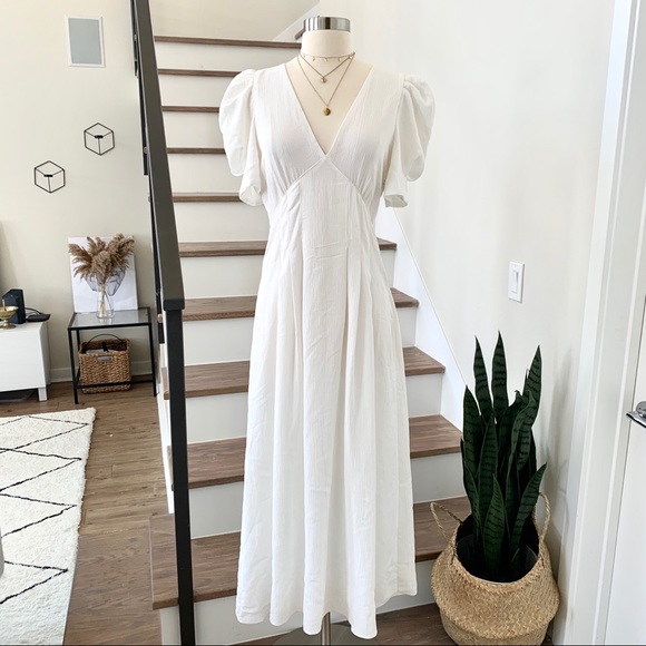 ❌SOLD❌ NWT Zara Textured Midi Dress White - Picture 7 of 9